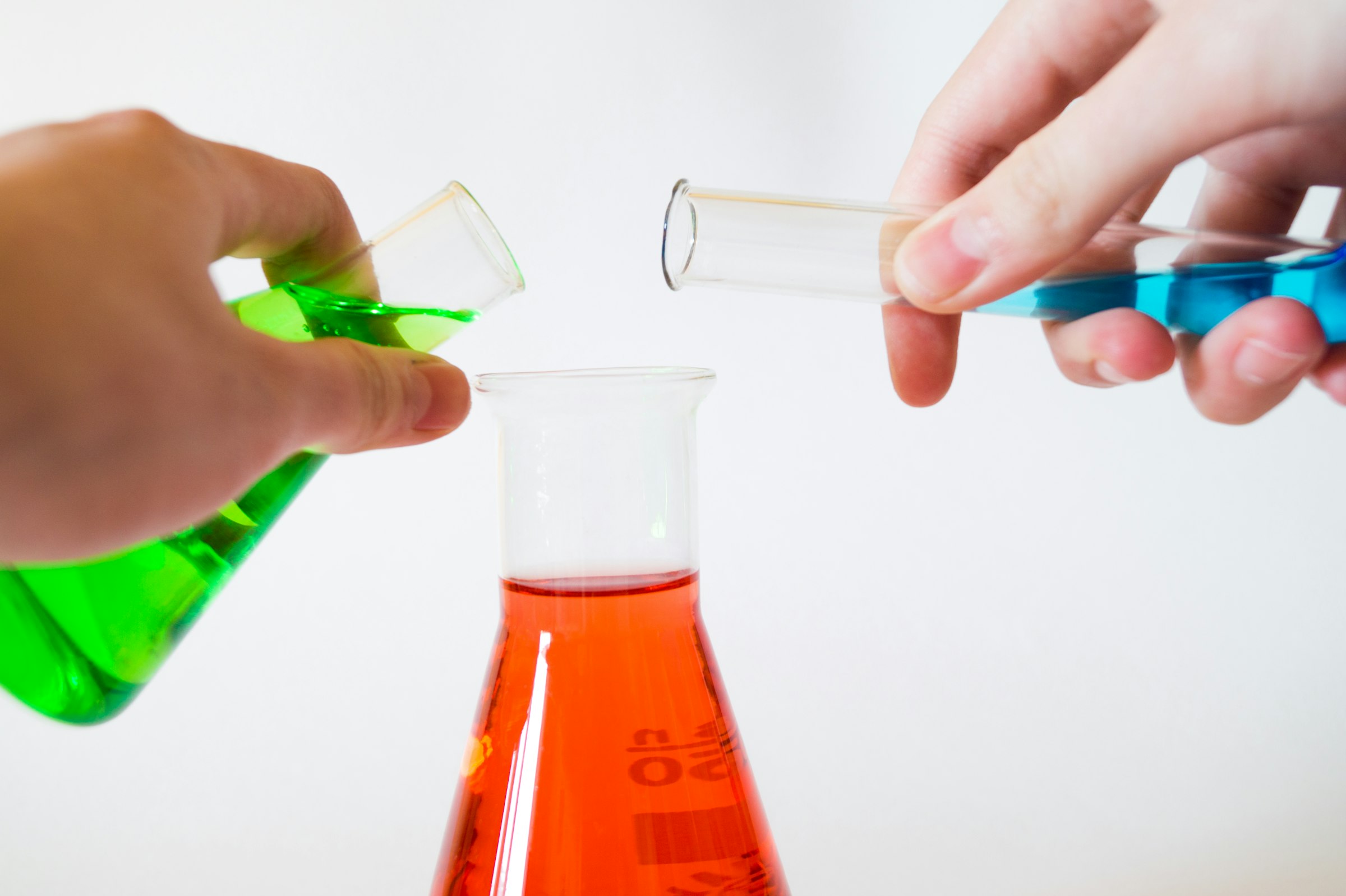 Hands-on chemistry experiment in a science lab