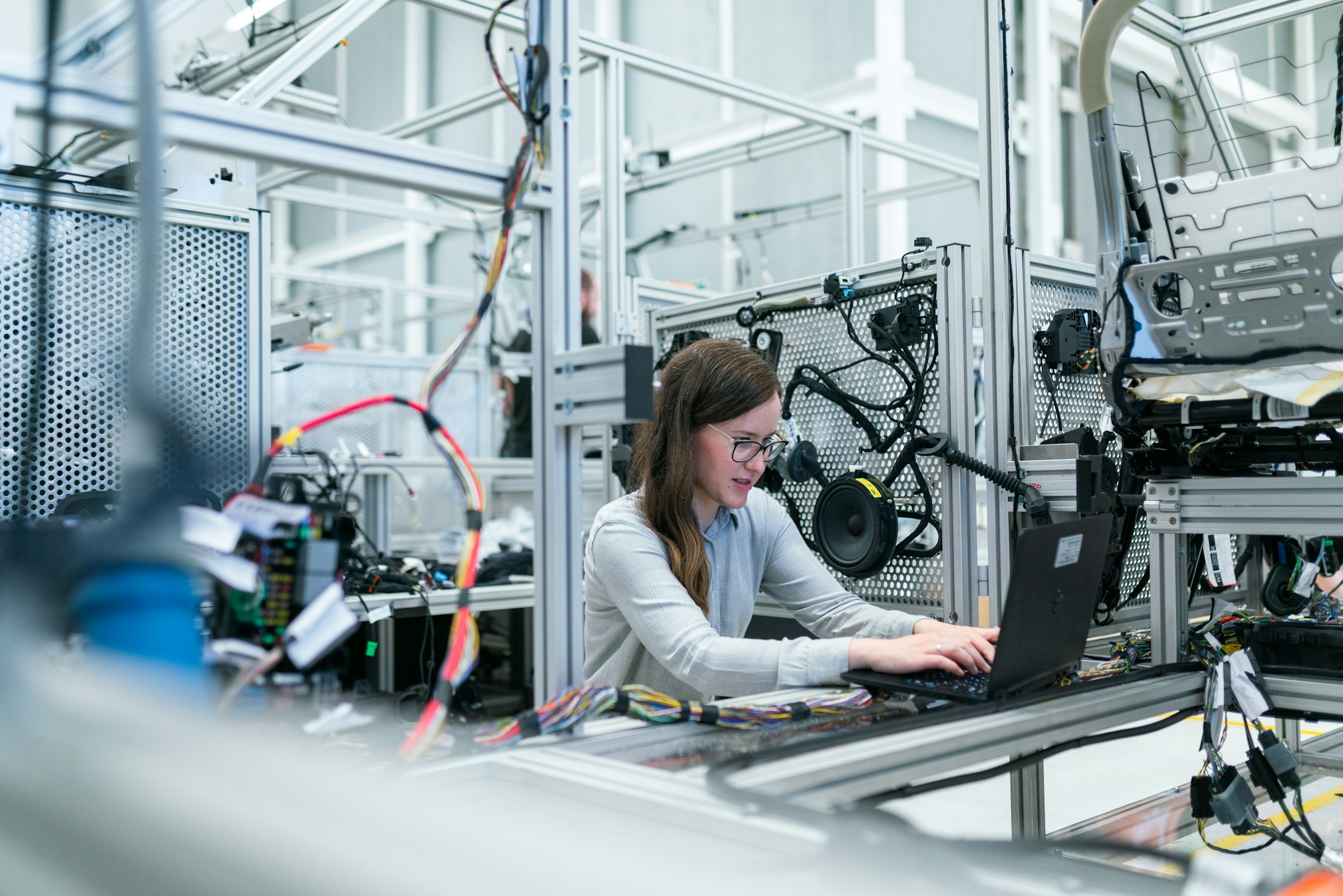 Engineer working on experimental development in a research lab