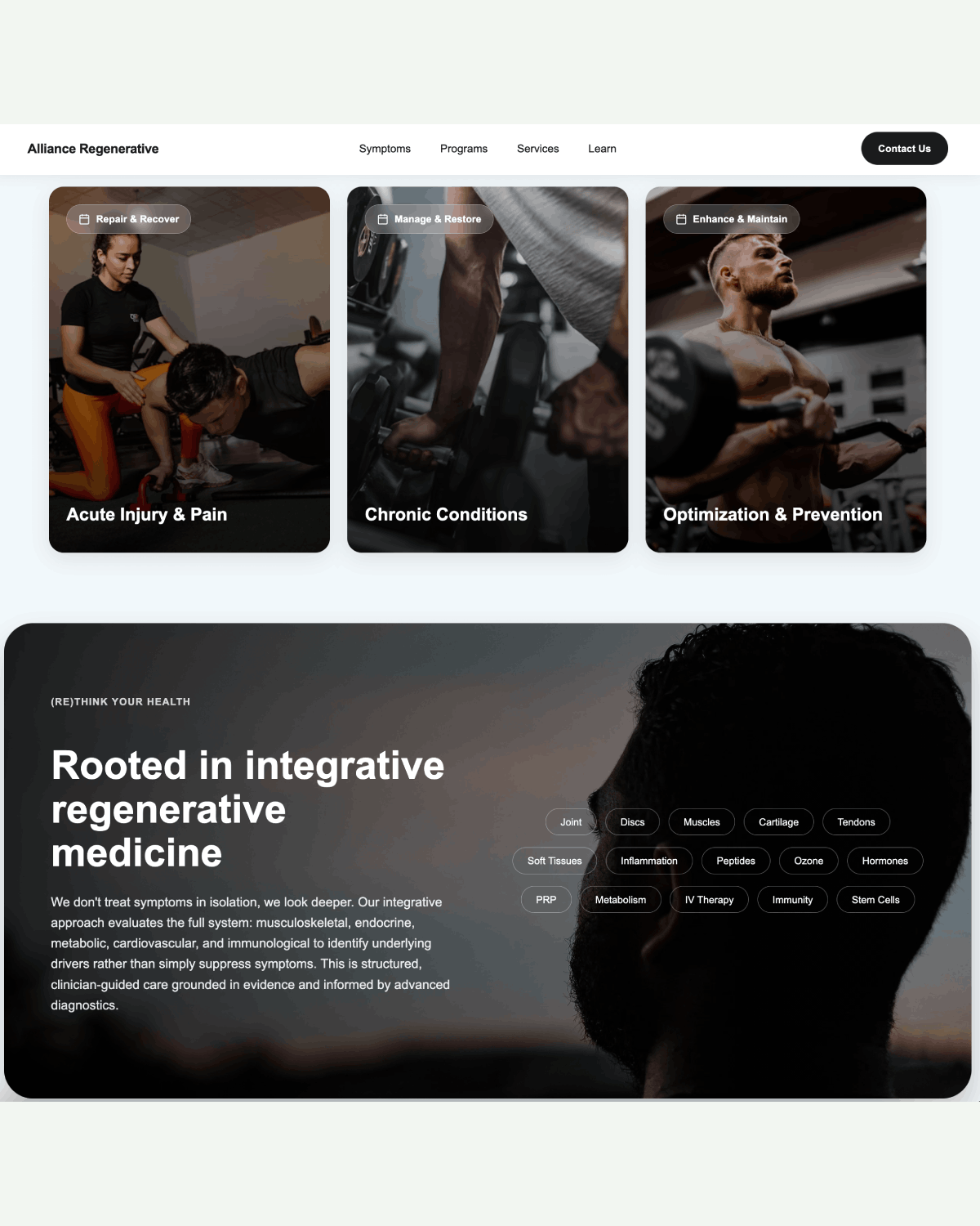 Alliance regenerative programs and integrative medicine section